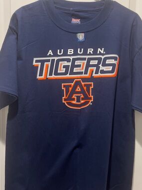 Auburn Tigers Navy Short Sleeve Graphic Tee, Men’s Beefy - Large